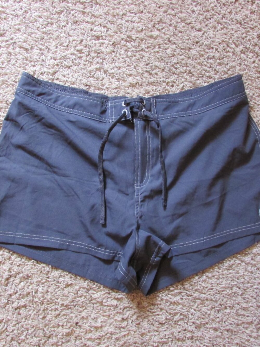 NWOT GERRY XL Gray Athletic Swim Shorts Zip Fly Elastic back Pocket